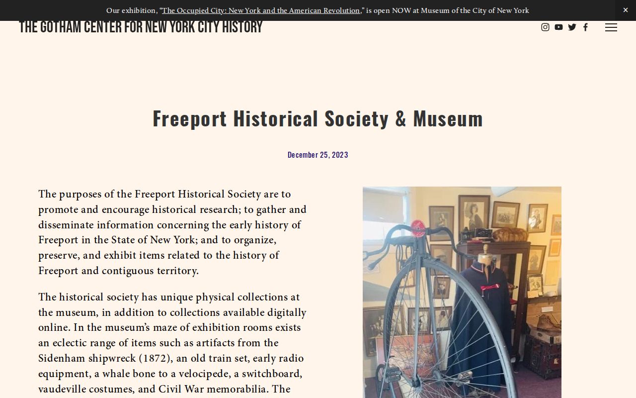 Freeport city directory historical society holdings