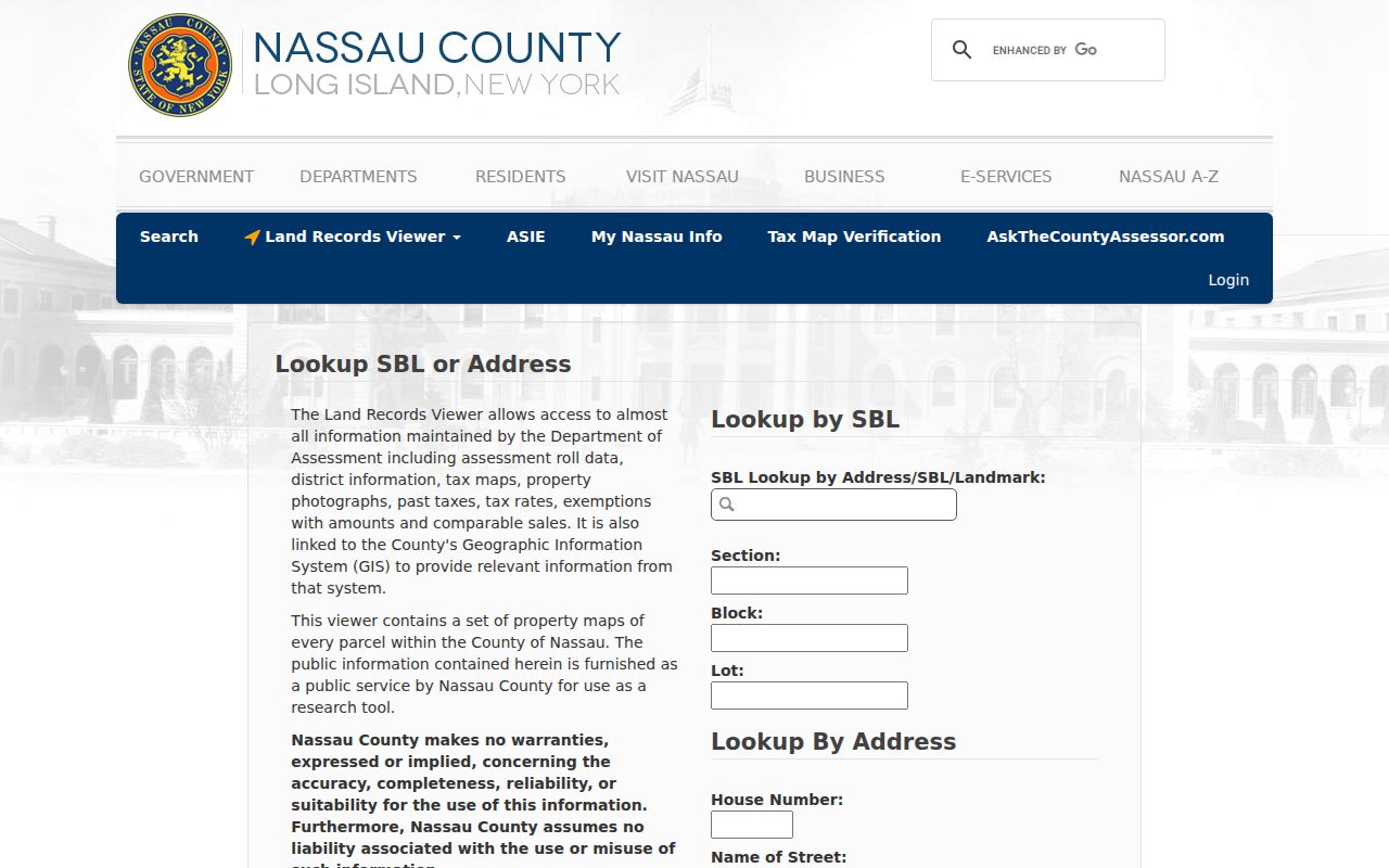 Freeport ZIP code directory Nassau Land Records Viewer address search