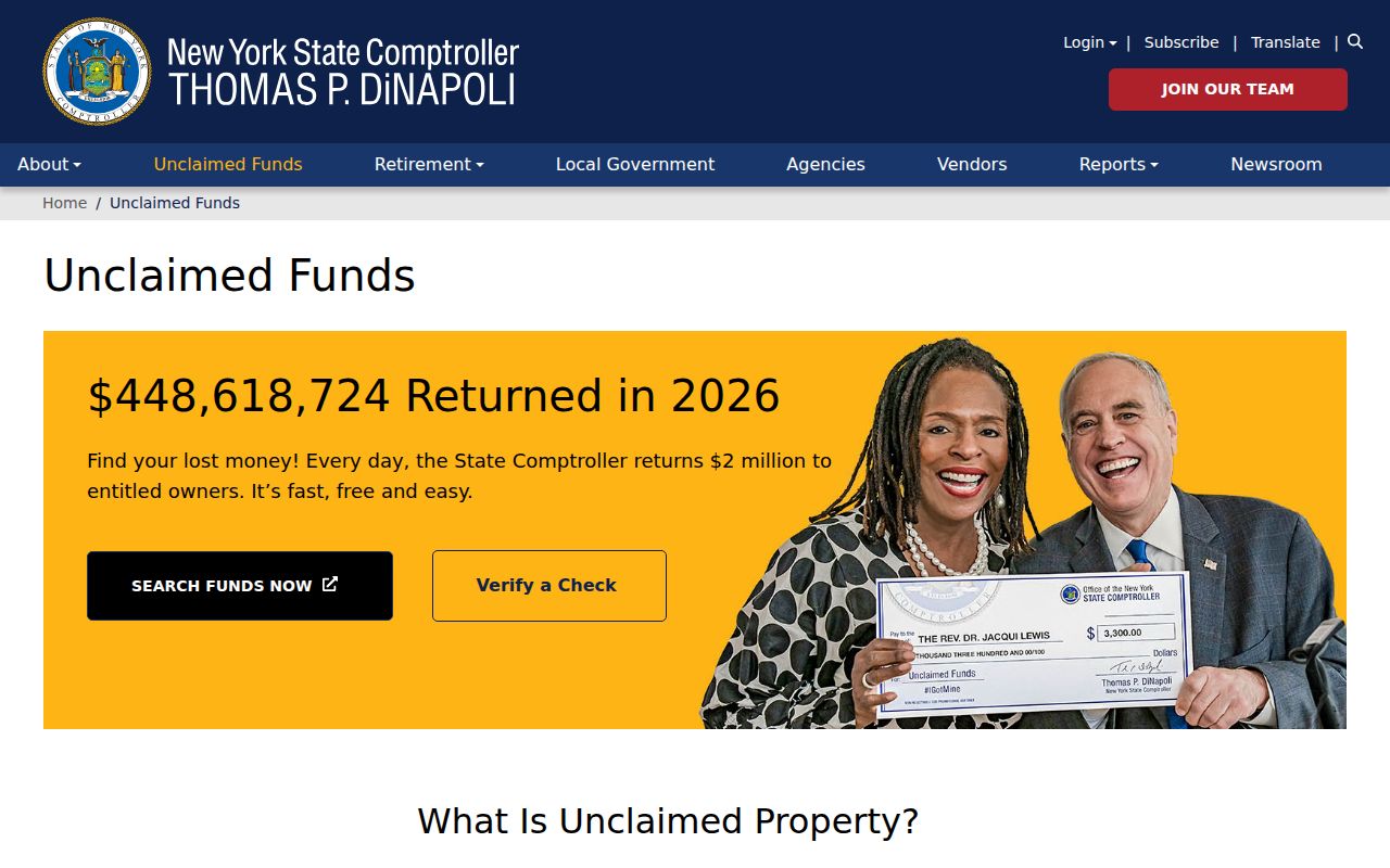 Freeport residents directory New York unclaimed funds search