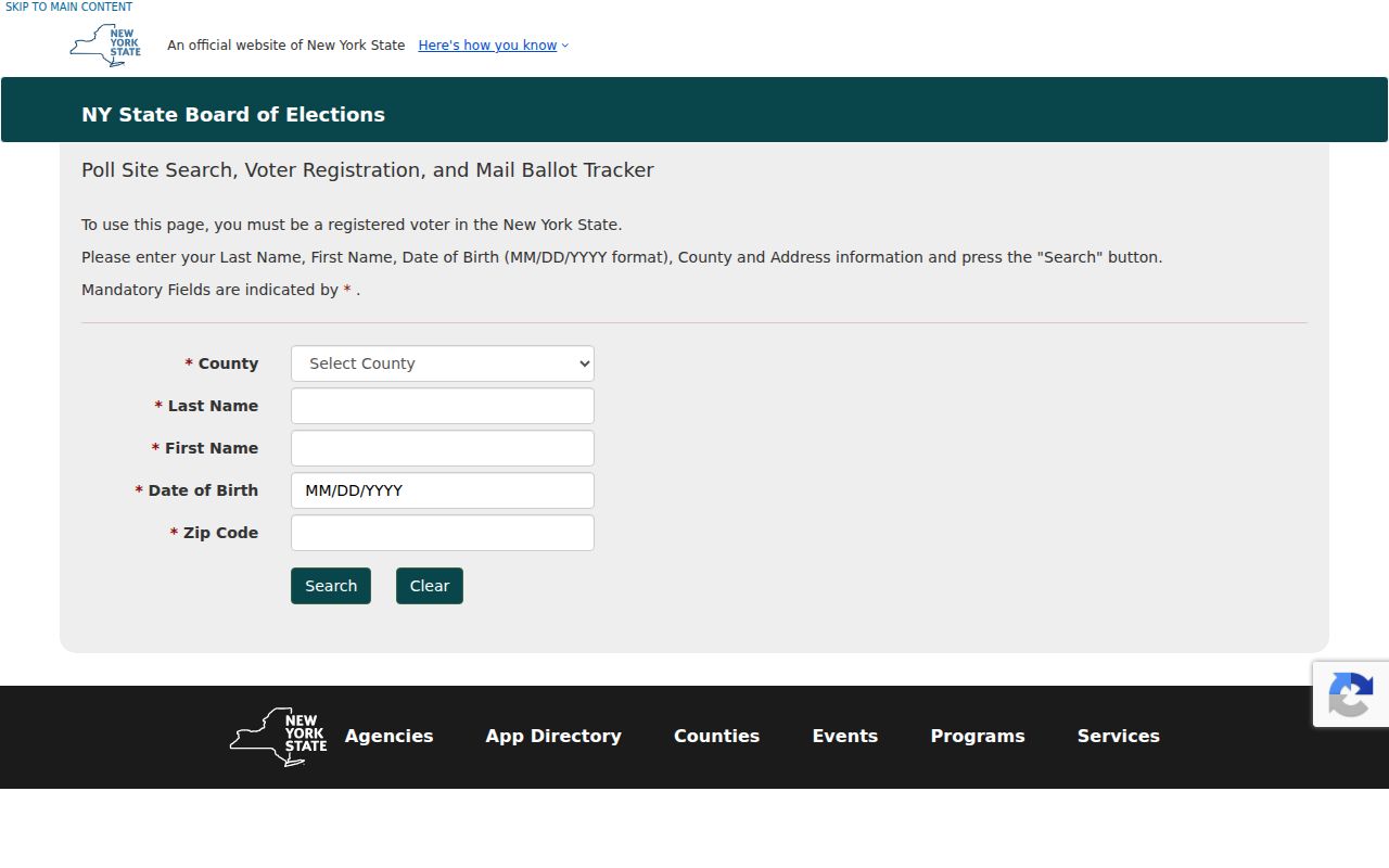 Freeport residents directory New York voter lookup form